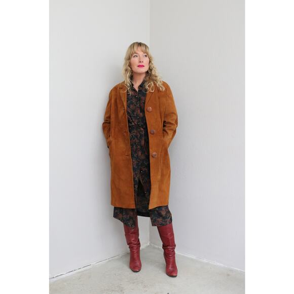 1970's Vintage Spanish Suede Mid Length Alfaro Coat ~ Men's MD Women's MD LG - Picture 10 of 11